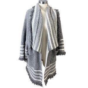 Gray Striped Women's Cardigan